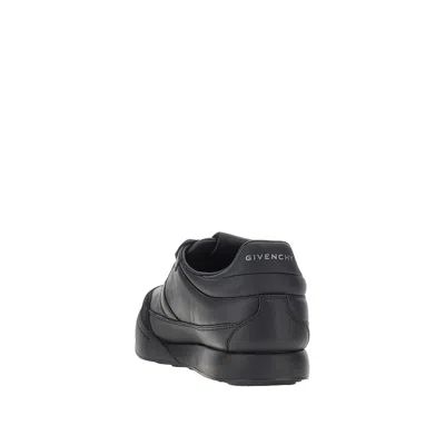 Givenchy Black Calf Leather Bos Taurus Low Top Sneakers In Multi