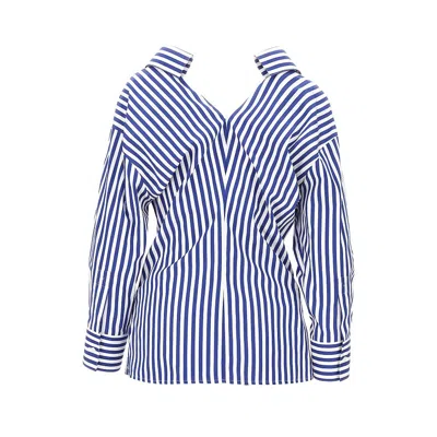 Givenchy Long Sleeve Striped Shirt Buttoned Cuffs Collar In Blue