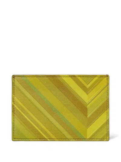 Paul Smith Chevron-pattern Cardholder In Brown
