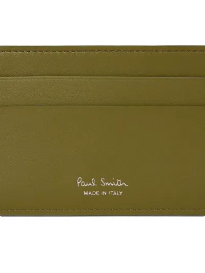 Paul Smith Chevron-pattern Cardholder In Brown