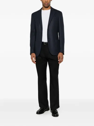 Corneliani Single-breasted Notch-lapels Blazer In Blue