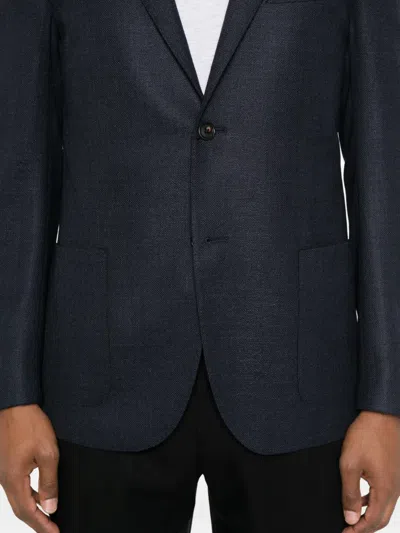Corneliani Single-breasted Notch-lapels Blazer In Blue