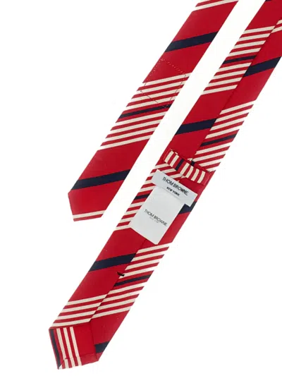Thom Browne Stripe-patterned Tie In Red