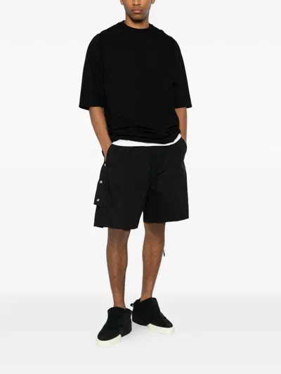 Thom Krom Press-stud Drawstring Shorts In Black