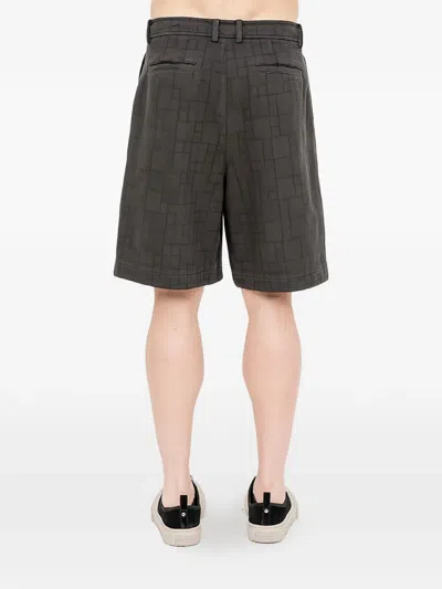 Juunj Geometric-pattern Drawstring Shorts In Gray