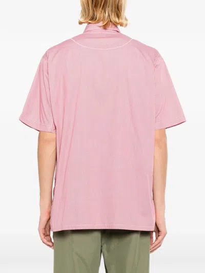 Junya Watanabe Check-pattern Patchwork Shirt In Pink