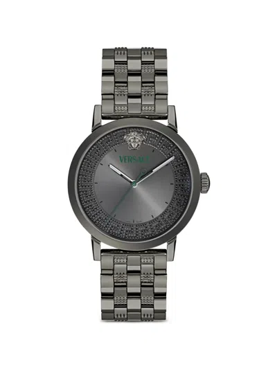 Versace Albireo Greca 40mm Watch In Black