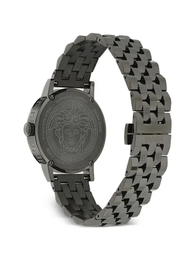 Versace Albireo Greca 40mm Watch In Black