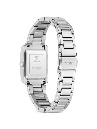 Guess Usa Cove Rectangular-face 23mm Watch In Metallic