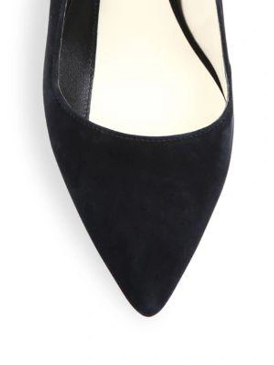 Shop Alice And Olivia Dina Suede Point Toe Pumps In Black
