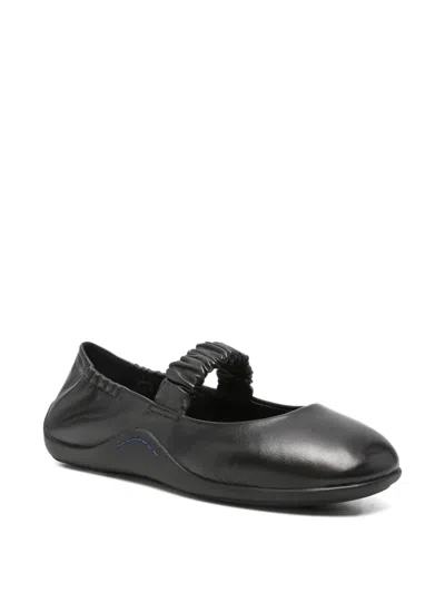 Ash Ruched-strap Leather Ballet Flats In Multi