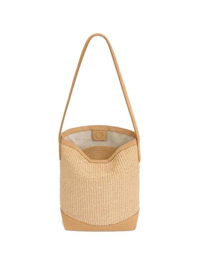 Mansur Gavriel Small Everyday Cabas In Natural Raffia/budino Suede