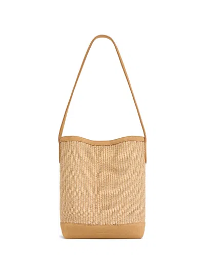 Mansur Gavriel Small Everyday Cabas In Natural Raffia/budino Suede