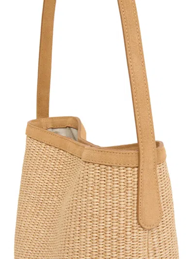 Mansur Gavriel Small Everyday Cabas In Natural Raffia/budino Suede
