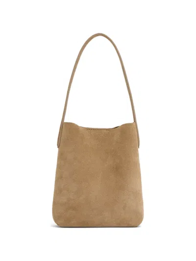 Mansur Gavriel Small Everyday Cabas Suede Hobo Bag In White