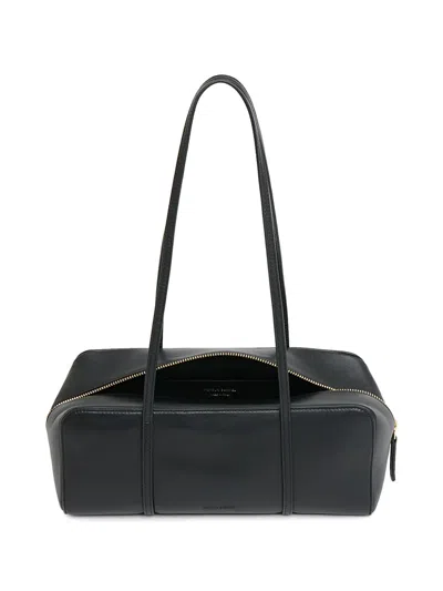 Mansur Gavriel Filo Leather Shoulder Bag In Black