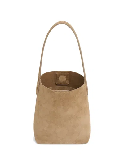 Mansur Gavriel Small Everyday Cabas Suede Hobo Bag In White