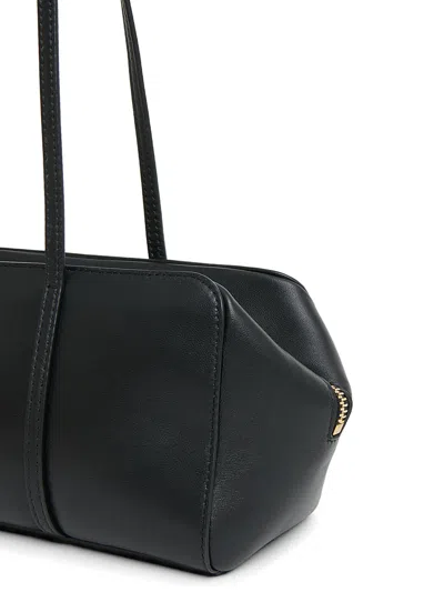 Mansur Gavriel Filo Leather Shoulder Bag In Black