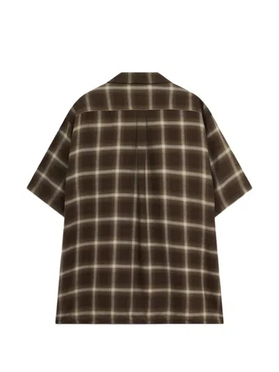 Ssstein Check-pattern Shirt In Brown