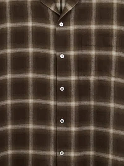 Ssstein Check-pattern Shirt In Brown