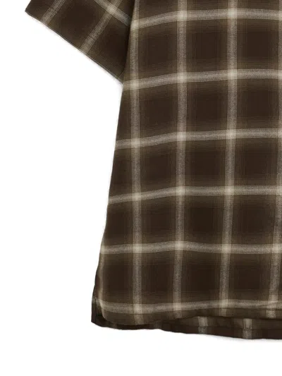 Ssstein Check-pattern Shirt In Brown