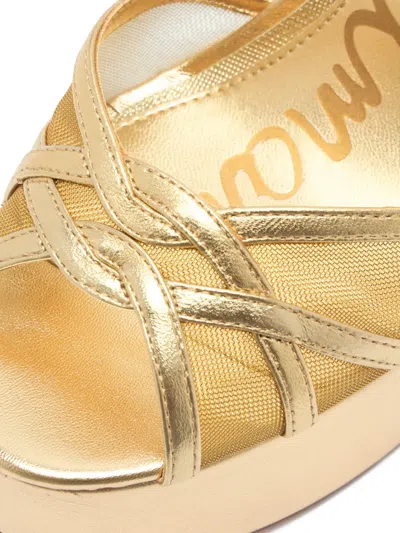Sam Edelman Metallic-effect Platform Sandals In Gold