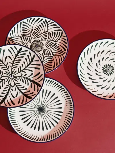 Serax Bazaar Geometric-patterned Plates In Transparent