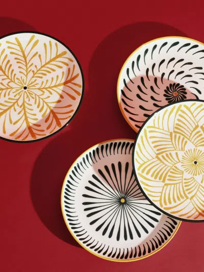 Serax X Waww La Table Bazaar Geometric-pattern Dinner Plates In Multi
