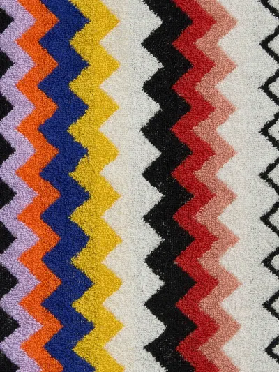 Missoni Zigzag-pattern Hooded Bathrobe In Multi