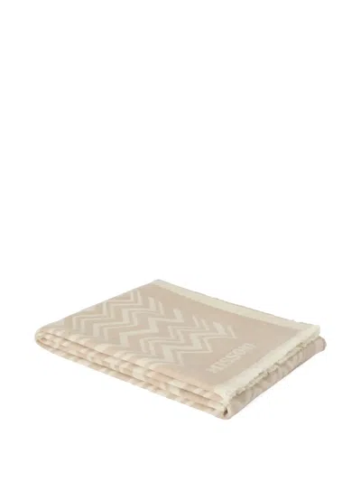Missoni Cortina Zigzag-pattern Throw In Neutral