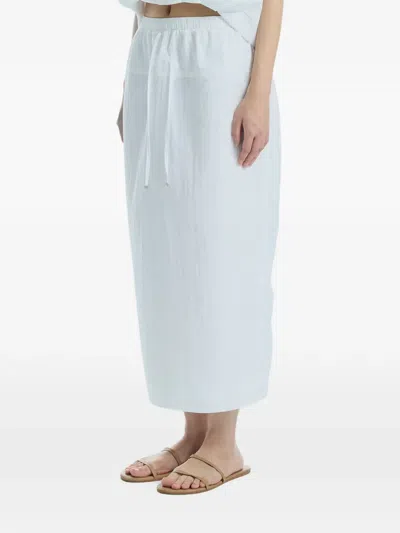 System Padded Drawstring Skirt In White