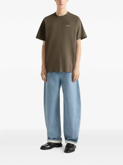 Givenchy Paris Gros Grain Cotton T-shirt In Green