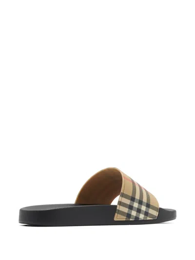 Burberry Men Slippers With Vintage Check Printed Pattern In Multi