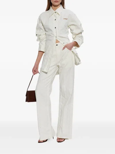 Off-white Monogram-pattern Jeans In White