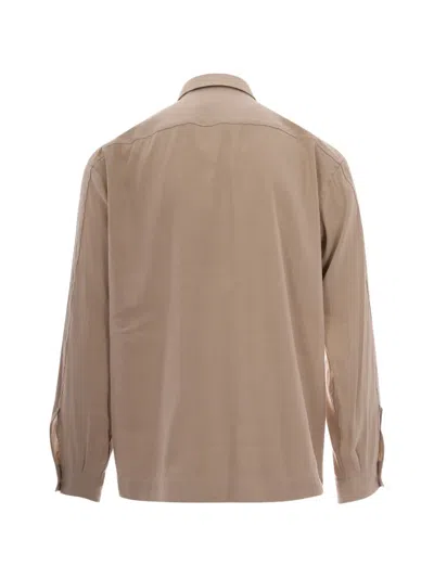 Hugo Boss Natural Regular Solid Shirt In Brown