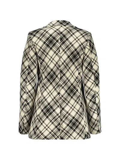 Ellery Check-pattern Jewel-button Jacket In Brown