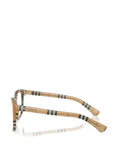 Burberry Check-pattern Square-frame Glasses In Brown