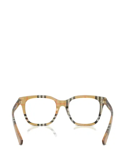 Burberry Check-pattern Square-frame Glasses In Brown