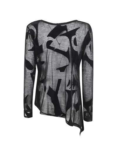 Y's Asymmetric Abstract-print Top In Multi
