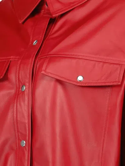 Iro Leather Buttoned Jacket In Red
