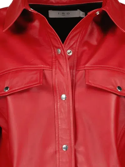 Iro Leather Buttoned Jacket In Red