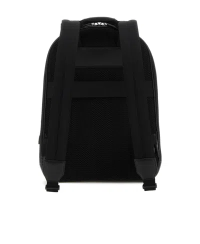 Montblanc Leather Backpack Adjustable Straps Top Handle In Black