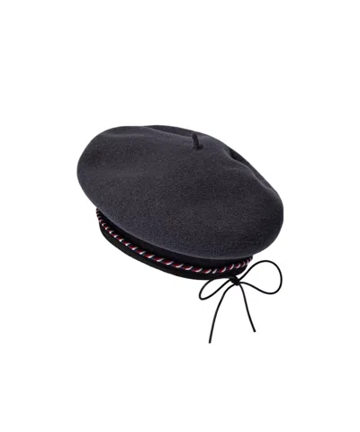 Bode Applique Beret In Black