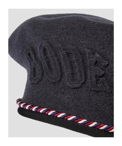 Bode Applique Beret In Black