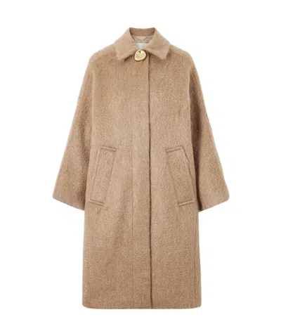 Joseph Alger Brushed Wool And Mohair-blend Coat In Brown
