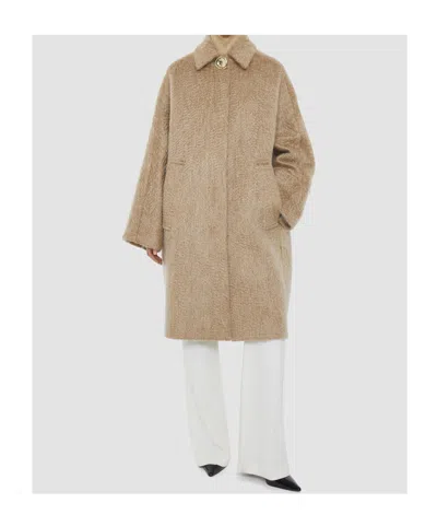 Joseph Alger Brushed Wool And Mohair-blend Coat In Brown