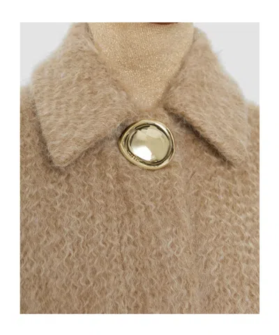 Joseph Alger Brushed Wool And Mohair-blend Coat In Brown
