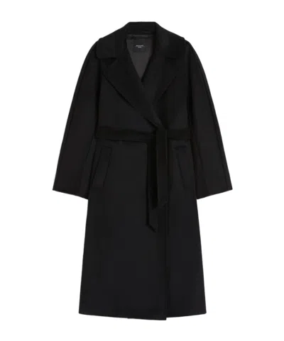 Weekend Max Mara Double-faced Wool Coat In Black