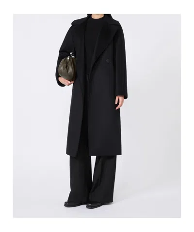 Weekend Max Mara Double-faced Wool Coat In Black