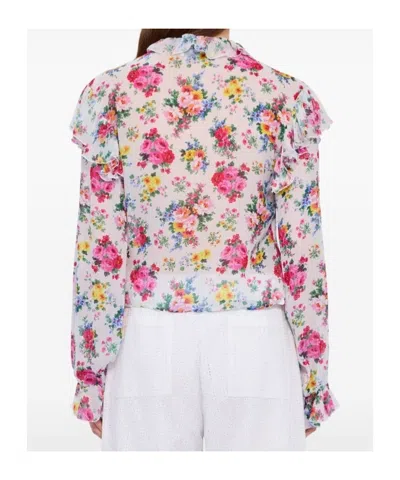 Msgm Floral-print Ruffled Blouse In Multi